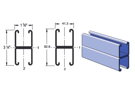 P1001 Stainless Steel Plain Double Sided Strut