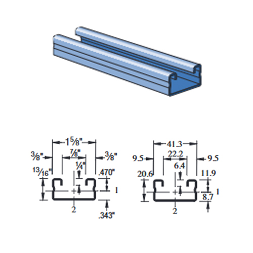 Unistrut P4000 - 1-5/8